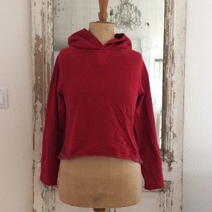LuluLemon RED cropped pullover hoodie, sz 6